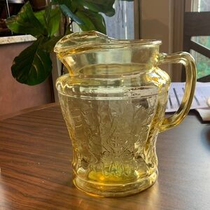 Vintage depression, glass pitcher
